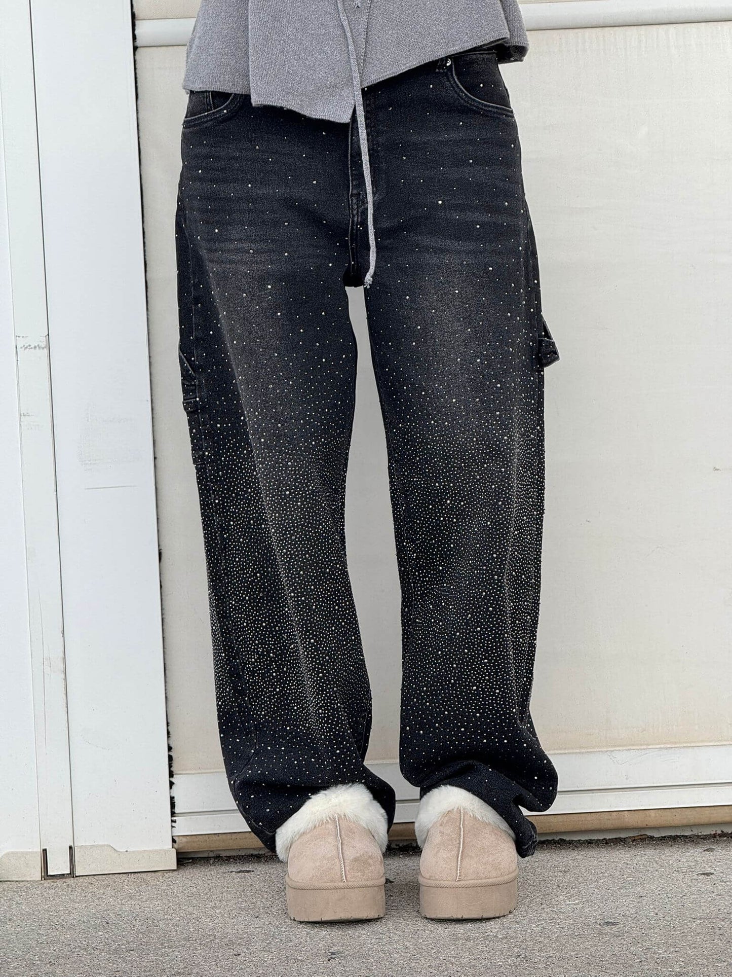 Shiny Wide-Leg Womens Siesta Jeans