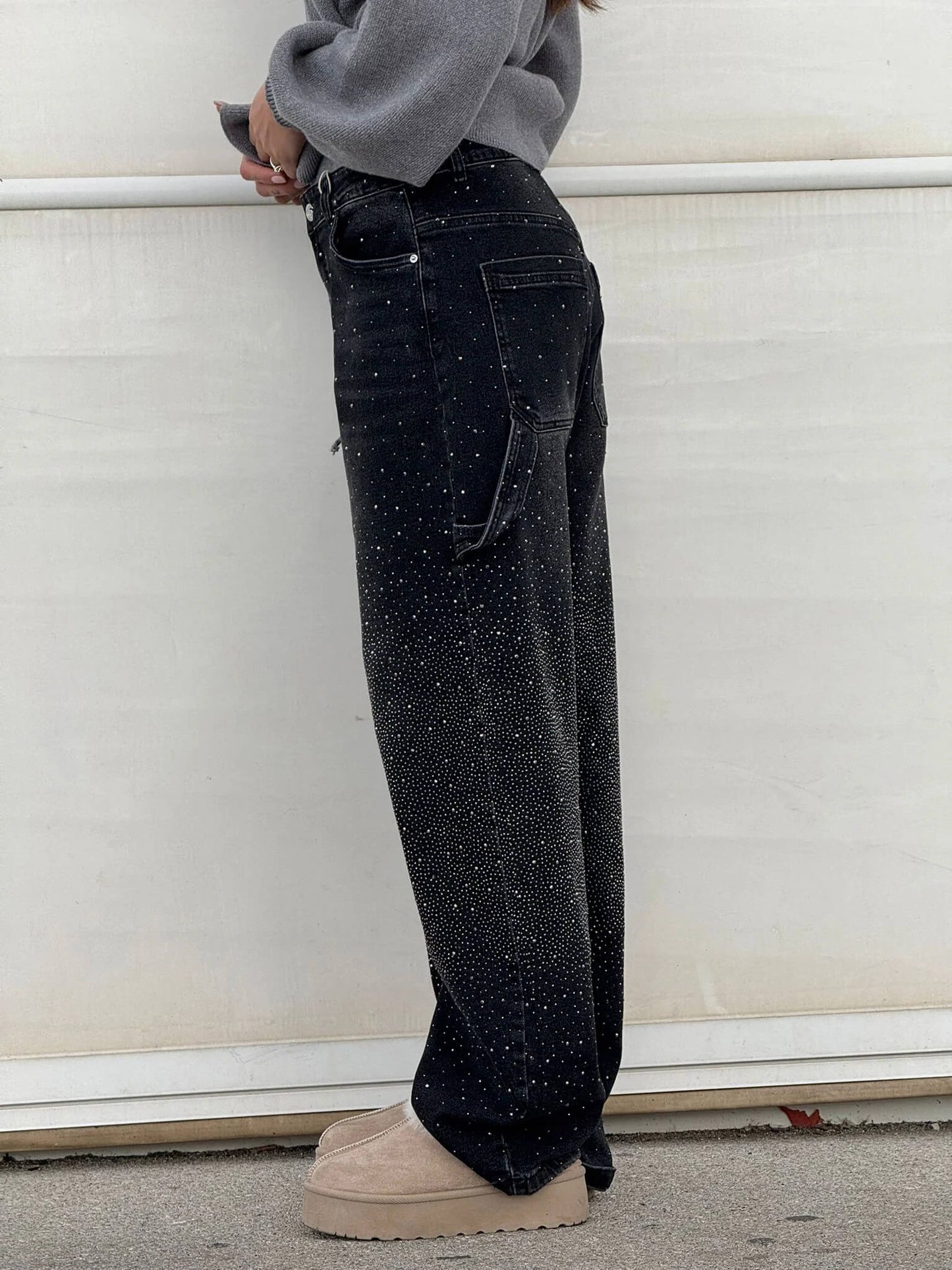 Shiny Wide-Leg Womens Siesta Jeans